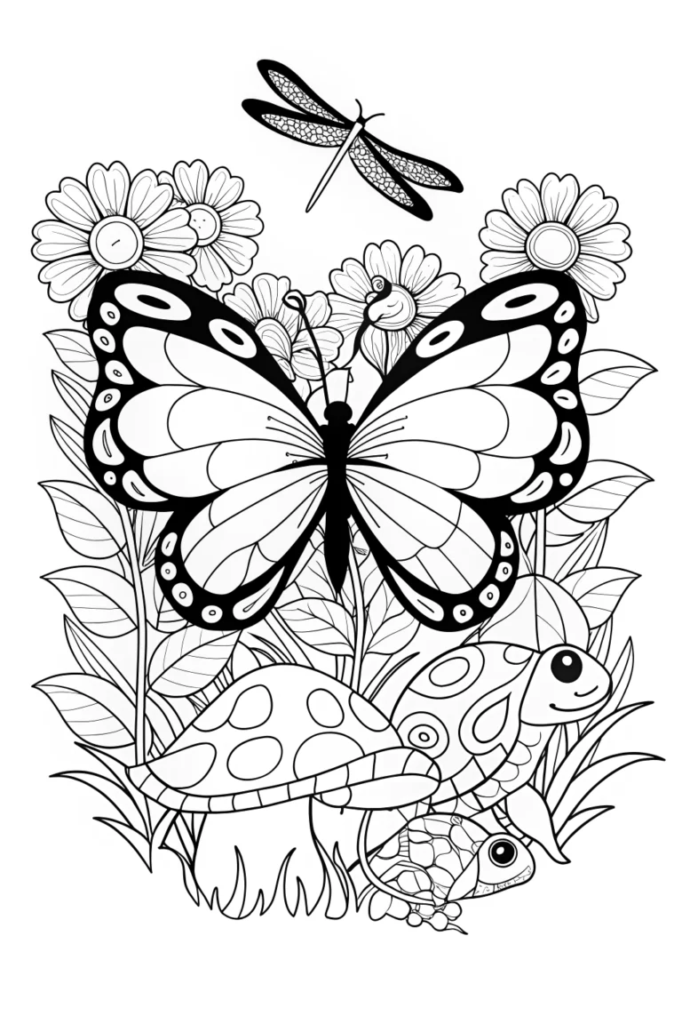 Butterfly Garden Quest Coloring Page coloring pages