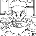 Baby Chef Adventurer Coloring Page
