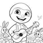 Creeper’s Musical Meadow Coloring Page