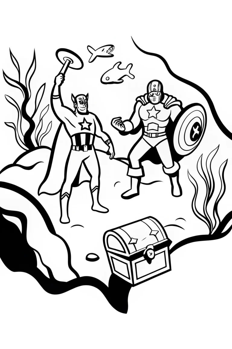 Avengers Underwater Adventure Coloring Page coloring pages