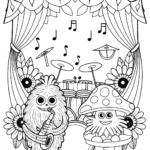 Monstrous Music Makers Coloring Page