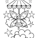 The Fairy’s Stardust Carousel Coloring Page