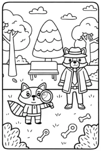A coloring page of The Super Sleuth Squad Coloring Page