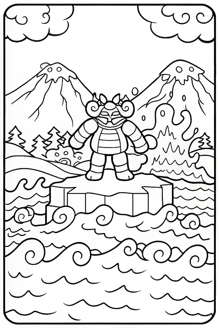 The Legendary Dance of the Elements Coloring Page coloring pages