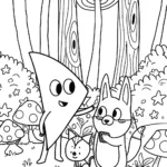 Lightning Bolt Adventure in a Dreamy Forest Coloring Page