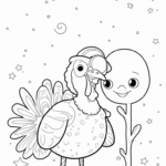Turkey exploring a cosmic garden
