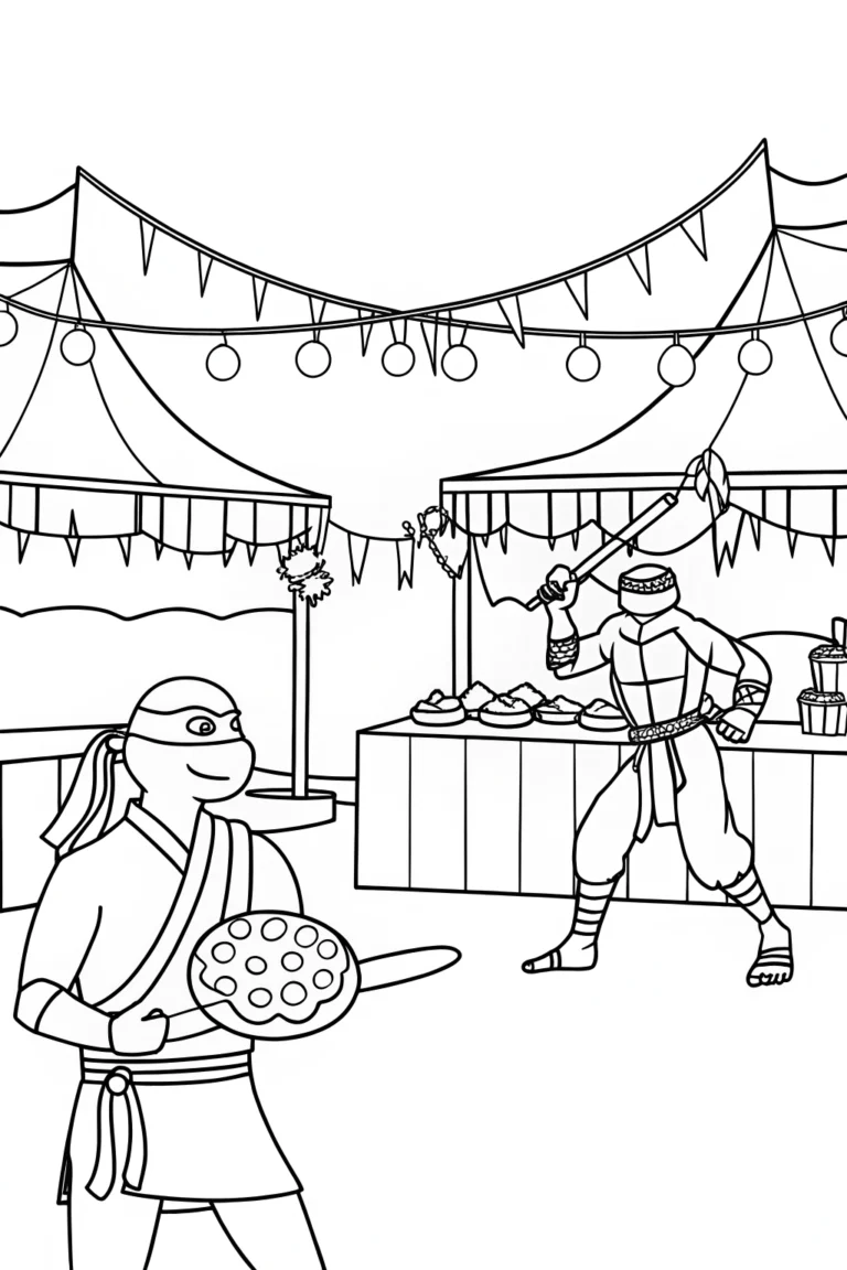 Teenage Mutant Ninja Turtles festival coloring pages