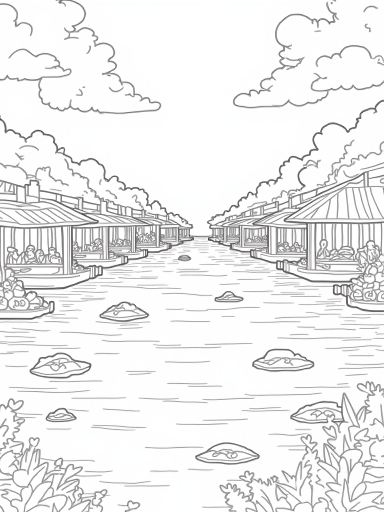 Thanksgiving floating market coloring pages