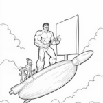 Hulk painting in the sky