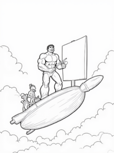 Hulk painting in the sky