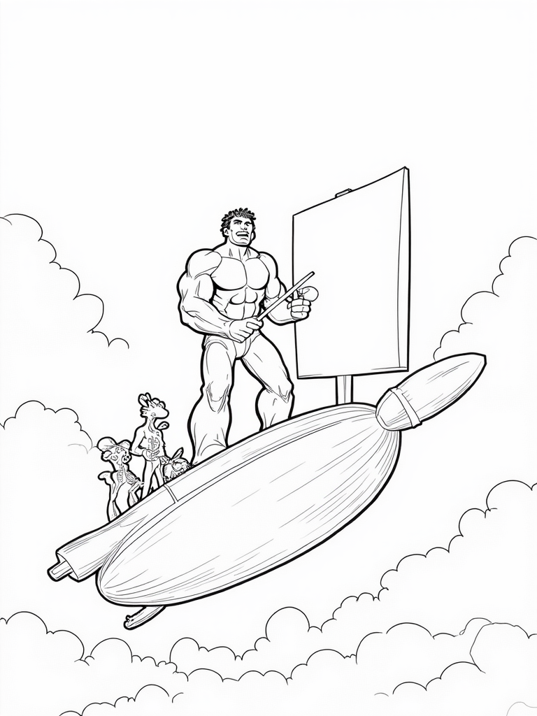 Hulk painting in the sky