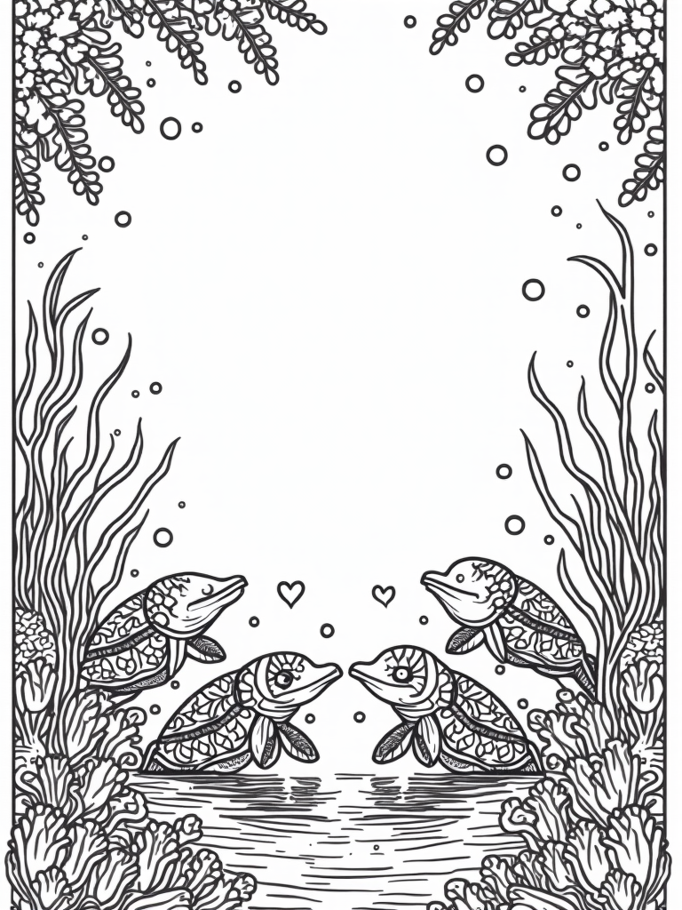 Underwater love festival coloring pages
