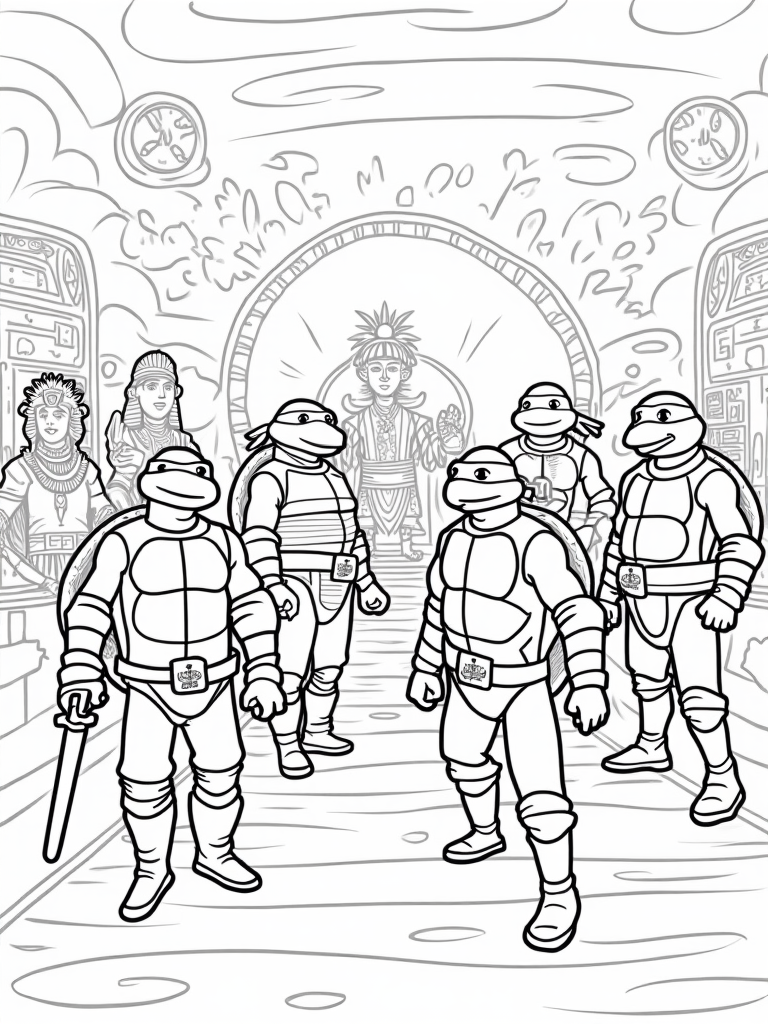 Teenage Mutant Ninja Turtles pizza adventure coloring pages