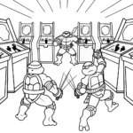Teenage Mutant Ninja Turtles Arcade Showdown Coloring Page
