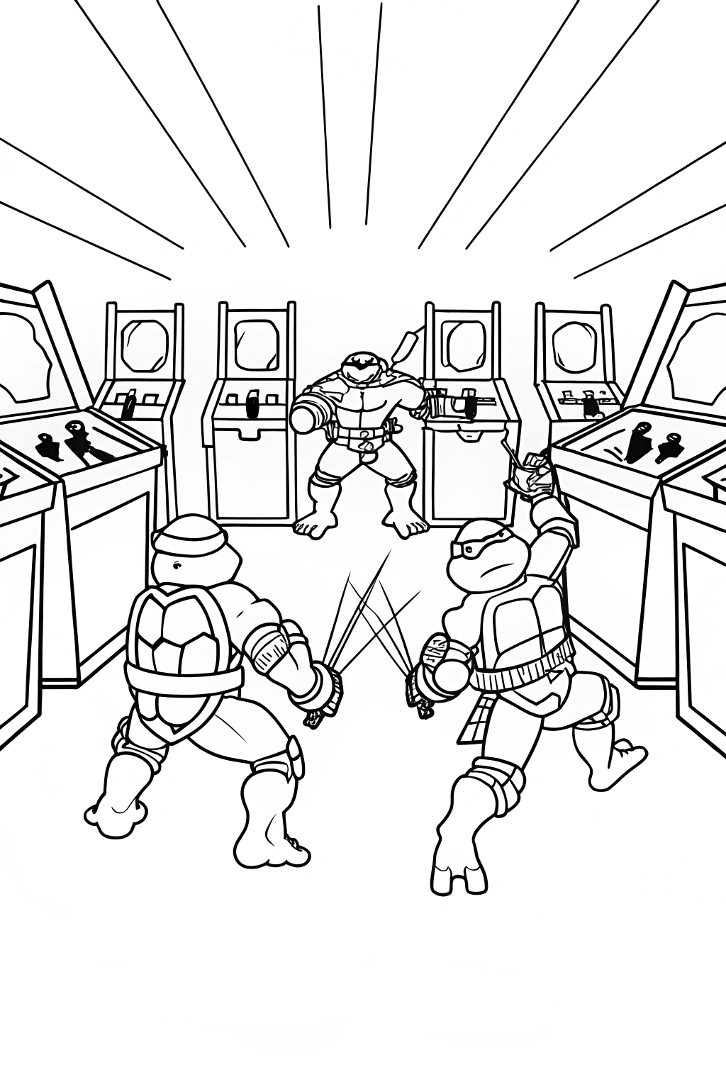 Teenage Mutant Ninja Turtles Arcade Showdown Coloring Page