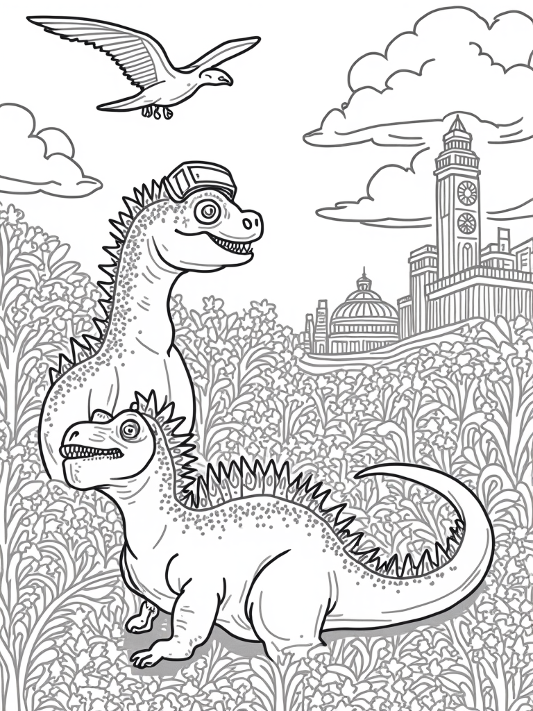 Stegosaurus in a dream world