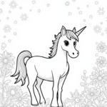 Unicorn in a magical garden