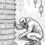 Venom sneaking in a library