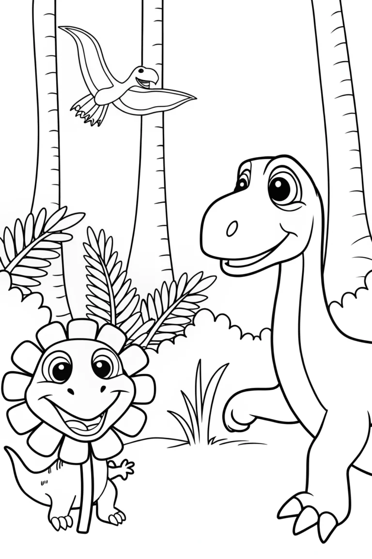 Yoshi in the ancient jungle coloring pages