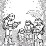 Teenage Mutant Ninja Turtles underwater library