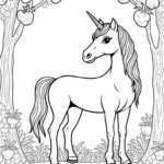 Unicorn in the enchanted orchard