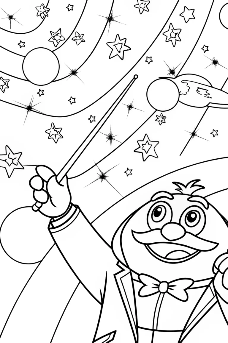 Super Sonic conducting an orchestra coloring pages