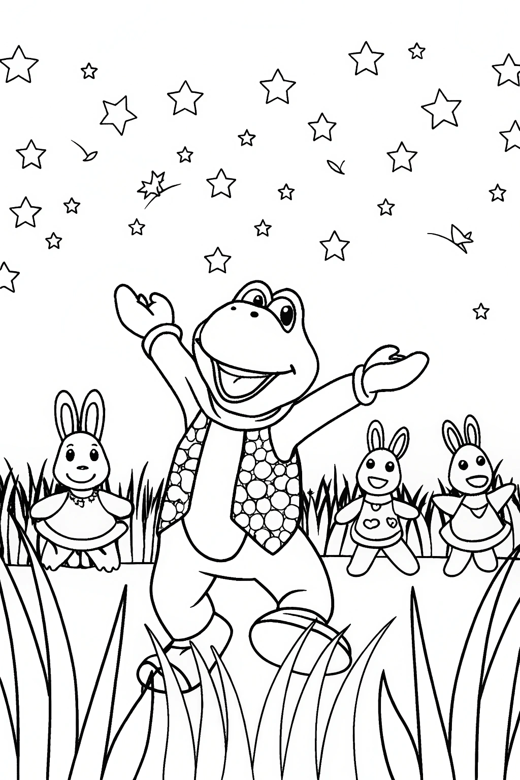 Yoshi&#8217;s dance party in the meadow