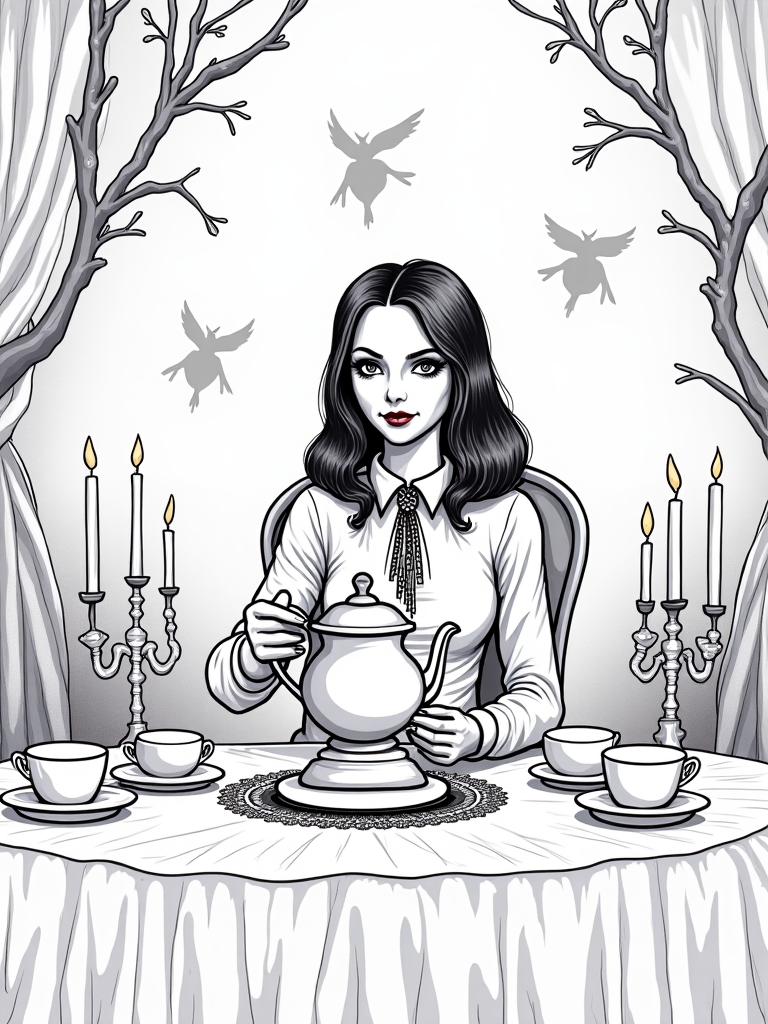 wednesday addams coloring pages
