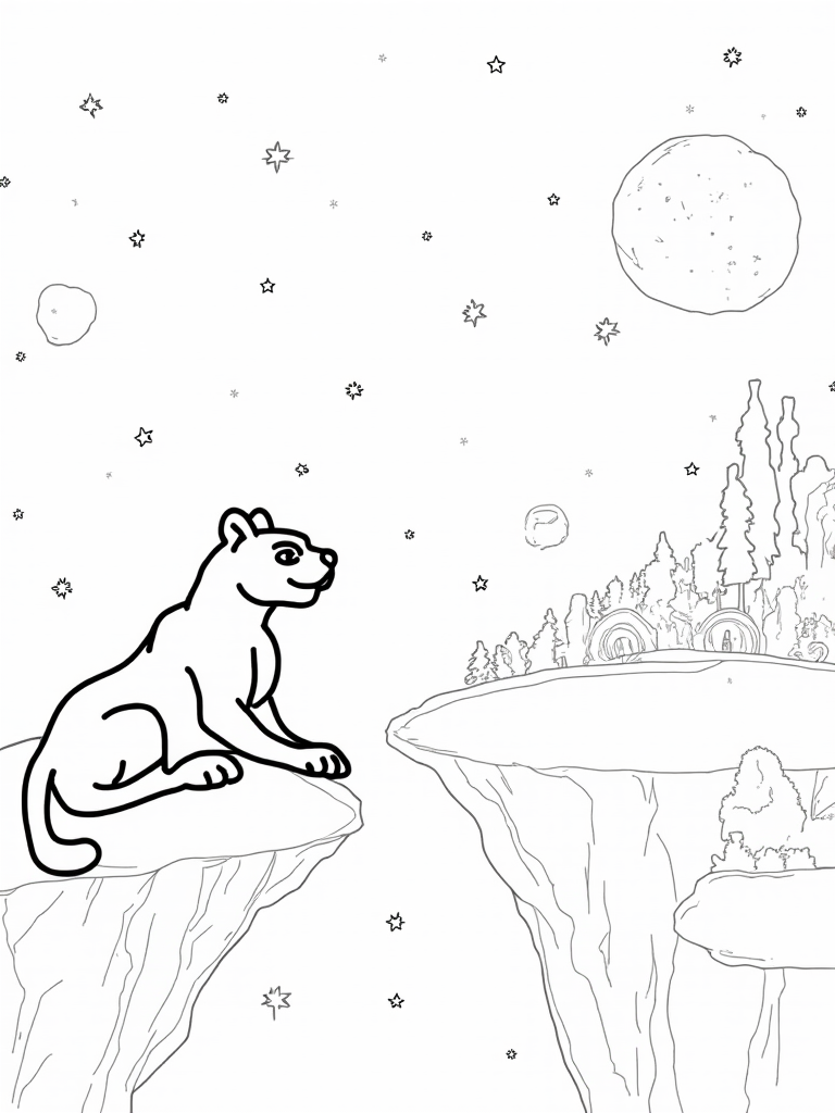 Black Panther exploring a night sky