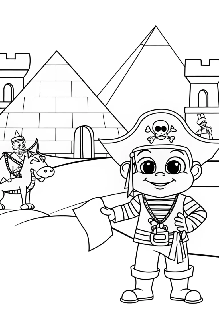 Yoshi on a treasure hunt coloring pages