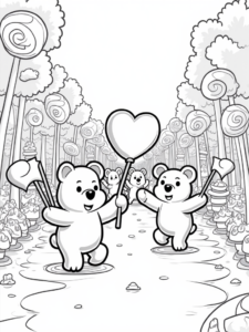 Gummy bears celebrating love