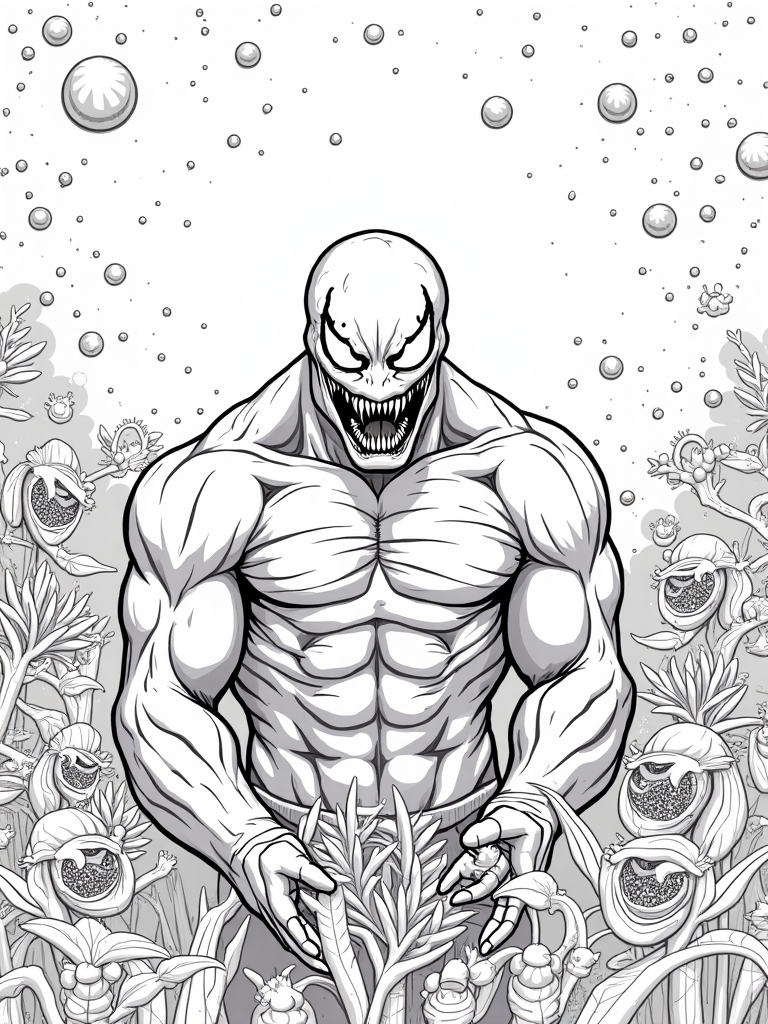 Venom in a cosmic garden coloring pages