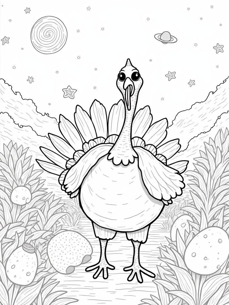 Turkey celebrating harvest festival coloring pages
