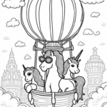 Unicorn in a hot air balloon