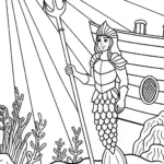 Mermaid guardian of the shipwreck