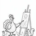 Turkey painting in a studio