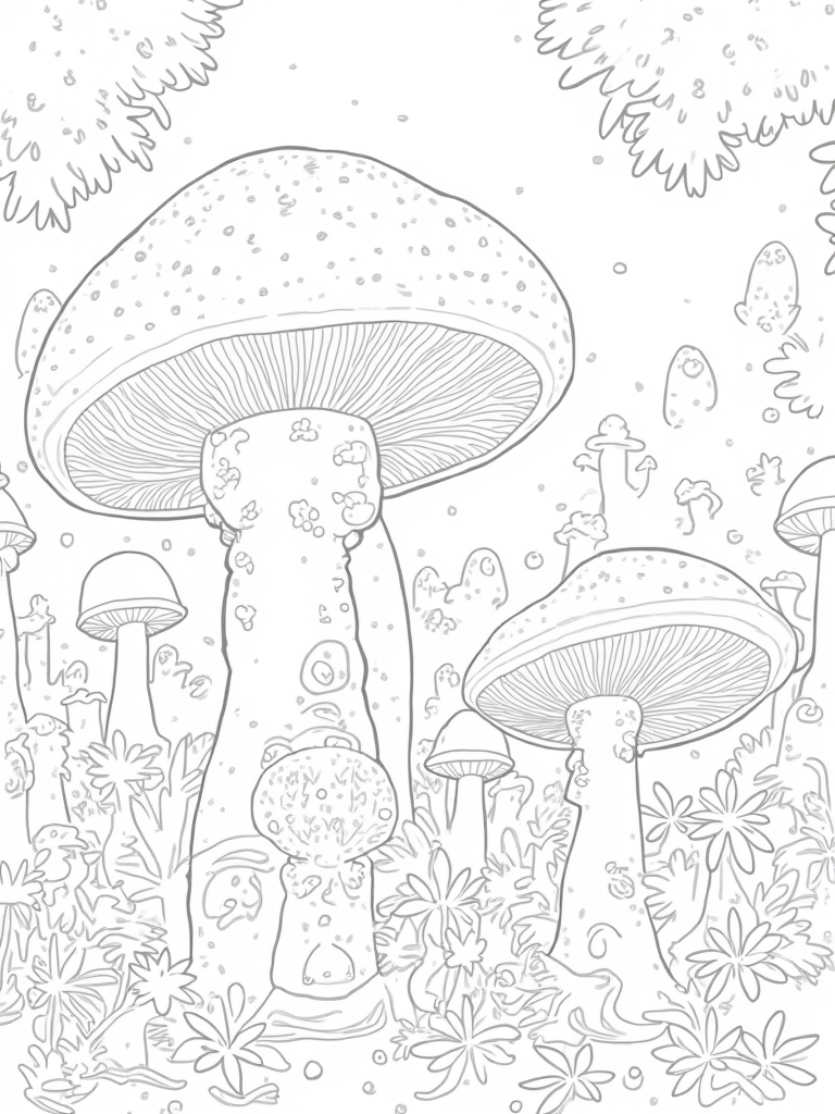 mushroom coloring pages