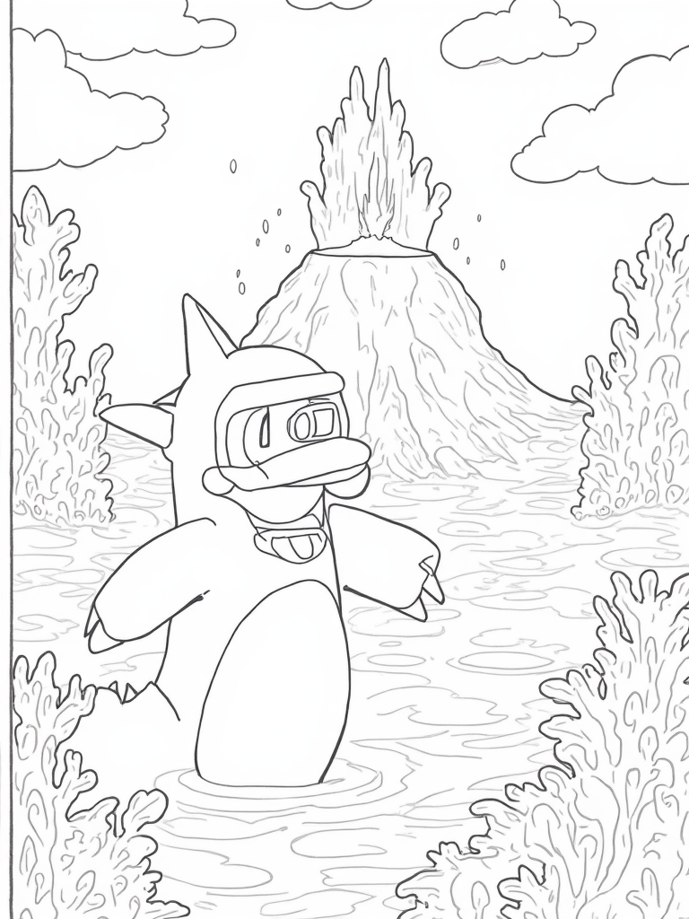 Charizard underwater volcano dive