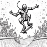 Venom skateboarding in space
