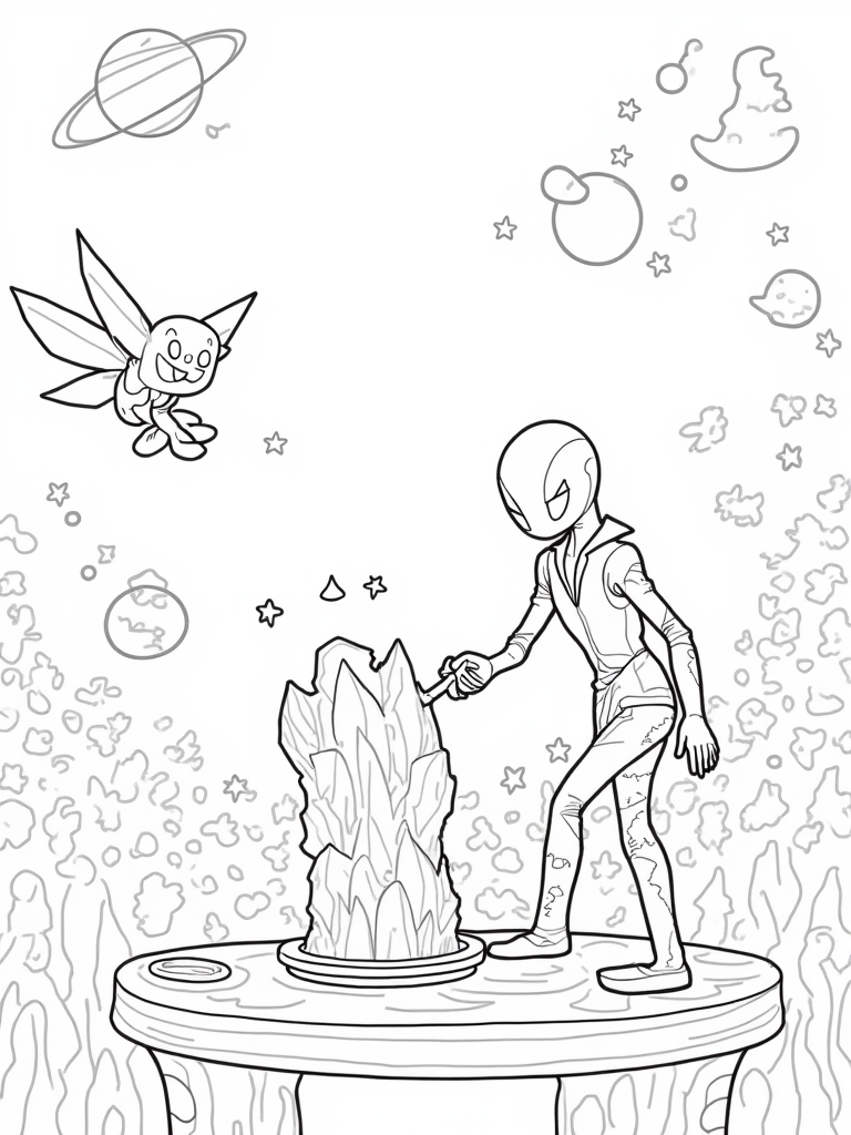 Mewtwo crafting a star crystal