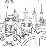 Ninja Turtles in a steampunk city