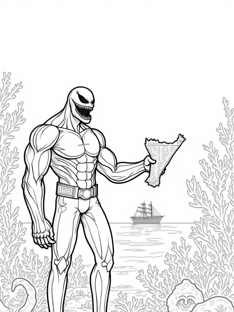Venom underwater treasure hunt coloring pages