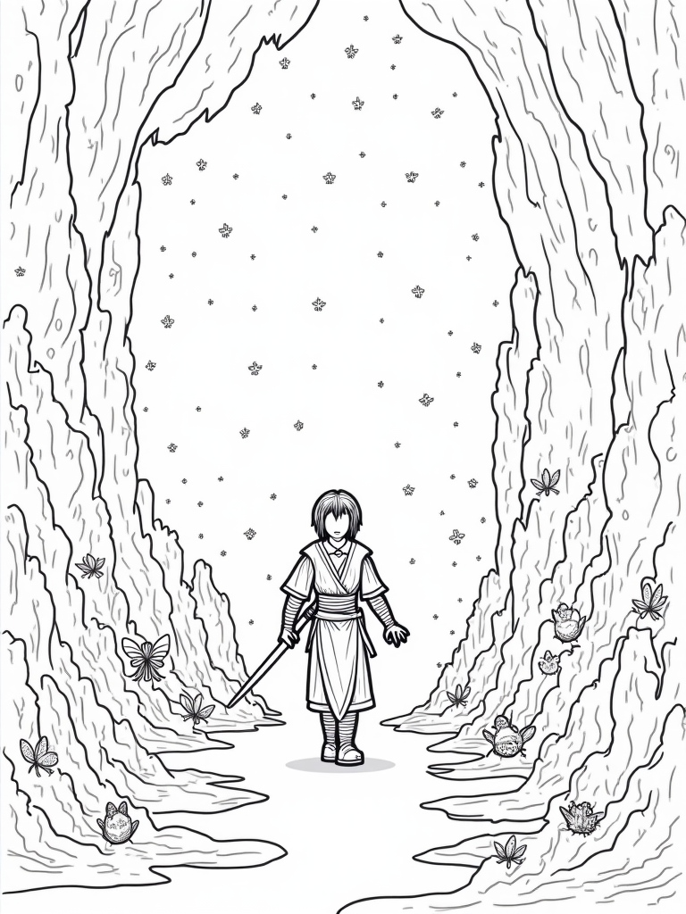 Demon Slayer in a magical cave