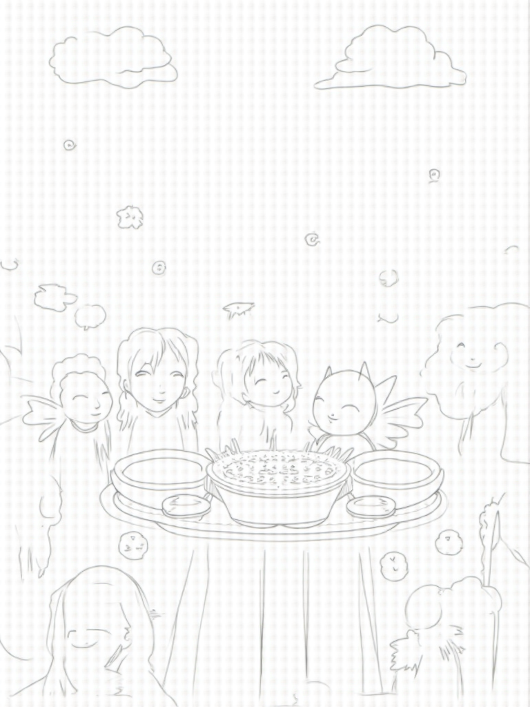 Thanksgiving in the sky garden coloring pages
