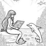 Mermaid cartographer mapping wonders