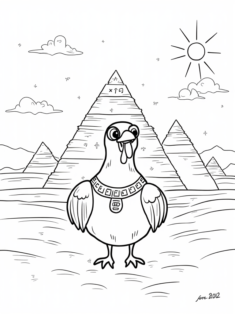 Turkey exploring ancient Egypt coloring pages