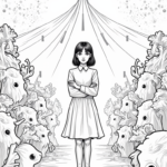 Wednesday Addams in a shadowy circus