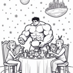 Hulk hosting a tea party