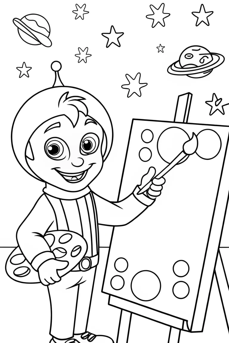 Super Sonic painting in space coloring pages