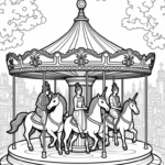 Unicorns on a magical carousel